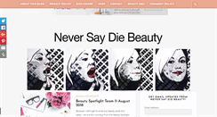Desktop Screenshot of neversaydiebeauty.com